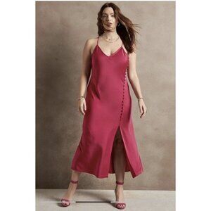 BANANA REPUBLIC Midi Slip Dress, Pink, Size 6‎